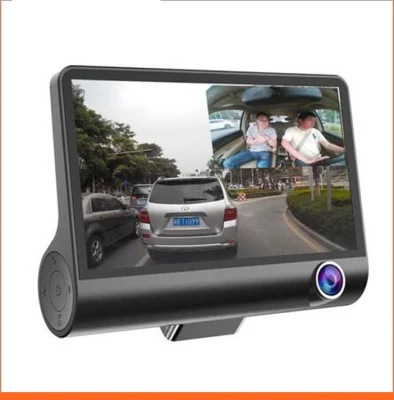 Jieli – caméra de tableau de bord avec écran LCD de 4 pouces, Full HD 1080P, haute qualité, avec 3 caméras, enregistrement synchronisé, DVR pour voiture à trois objectifs