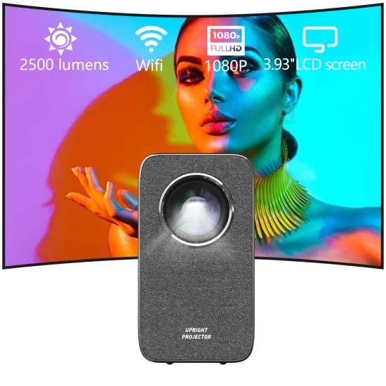 Mini HD 720p portable Support LED Écran miroir sans fil Home Cinéma Projecteur LCD LED Android 9.0 Proyector Écran de projection 120 pouces Projecteur de cinéma vidéo