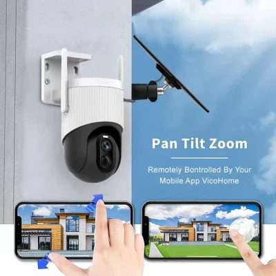 Caméra IP solaire WiFi 4G Caméra IP intelligente Caméra PTZ de sécurité sans fil construite